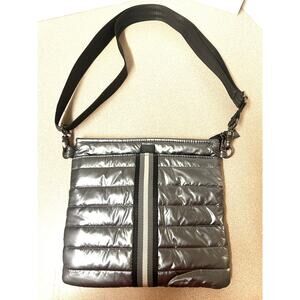 Think Royln Bum Bag/Crossbody metallic pearl silver quilted nylon material purse